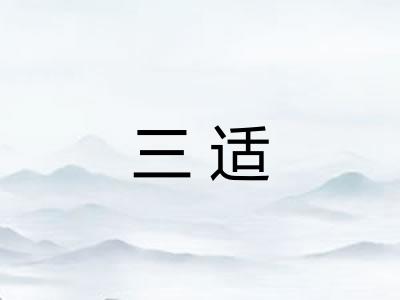 三适 三适