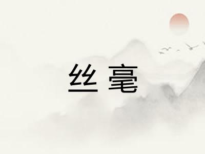 丝毫 丝毫