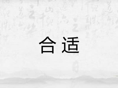 合适 合适