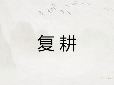 复耕 复耕