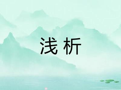 浅析 浅析