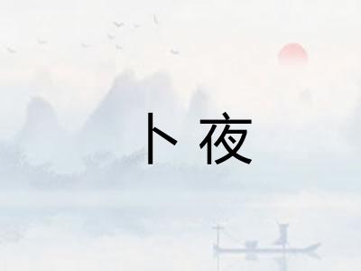 卜夜 卜夜