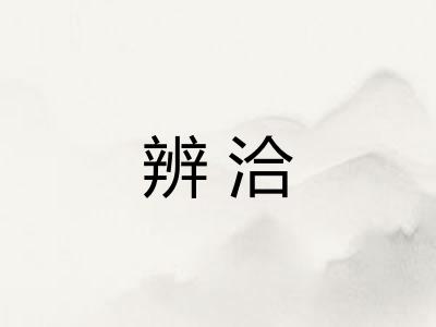 辨洽 辨洽
