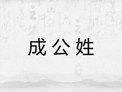 成公姓 成公姓