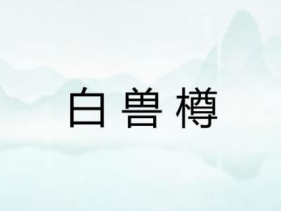 白兽樽 白兽樽