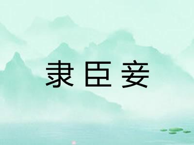 隶臣妾