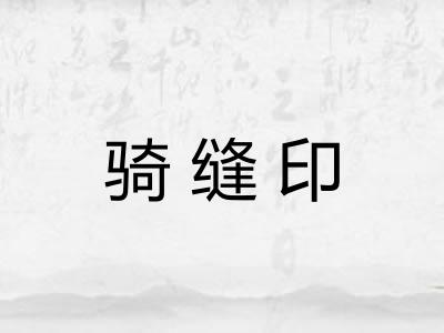 骑缝印