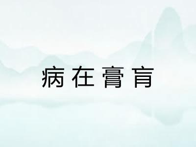 病在膏肓 病在膏肓