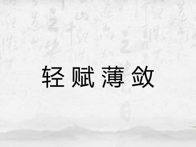 轻赋薄敛