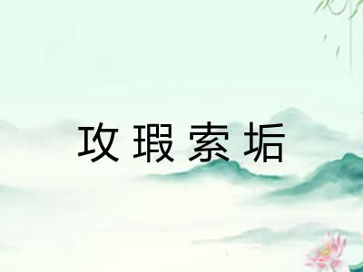 攻瑕索垢