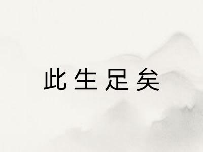 此生足矣