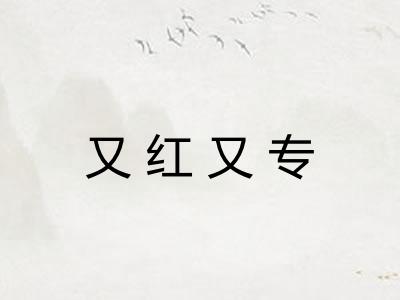 又红又专 又红又专
