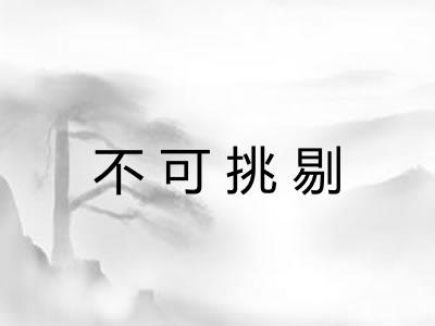 不可挑剔 不可挑剔