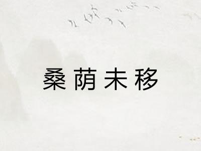 桑荫未移