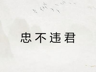 忠不违君